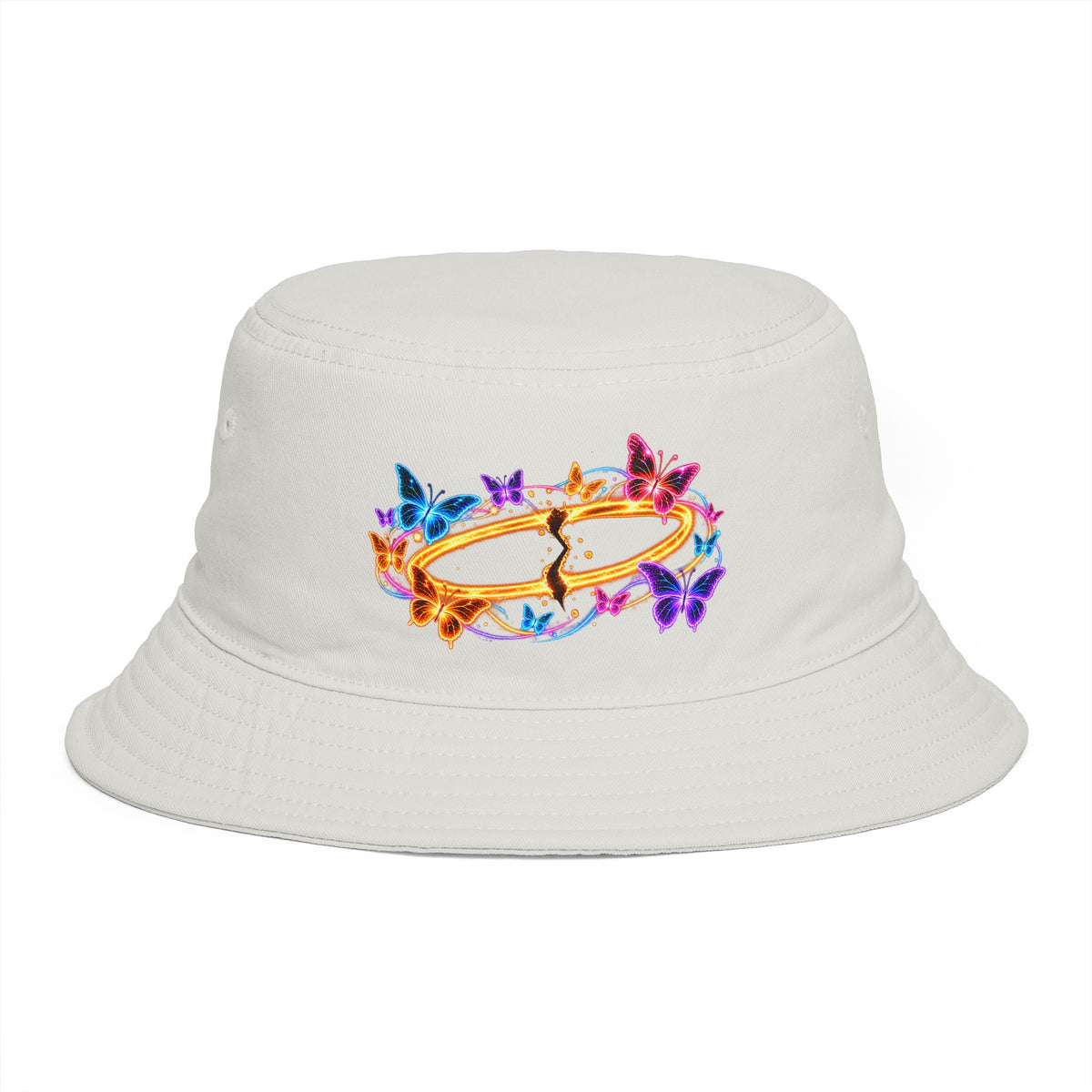 Neon Butterfly Halo Bucket Hat