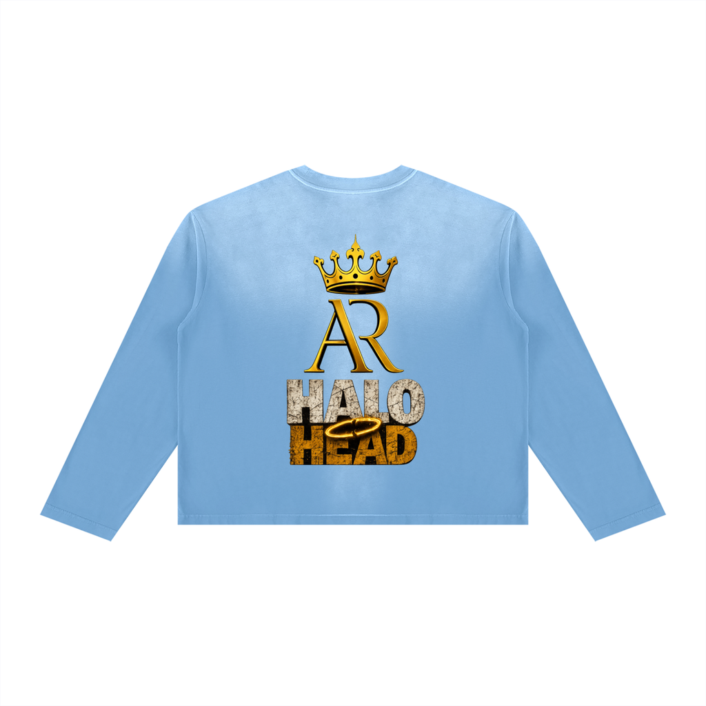 AR Halo Head Unisex Sunfade Boxy Long Sleeve T-Shirt