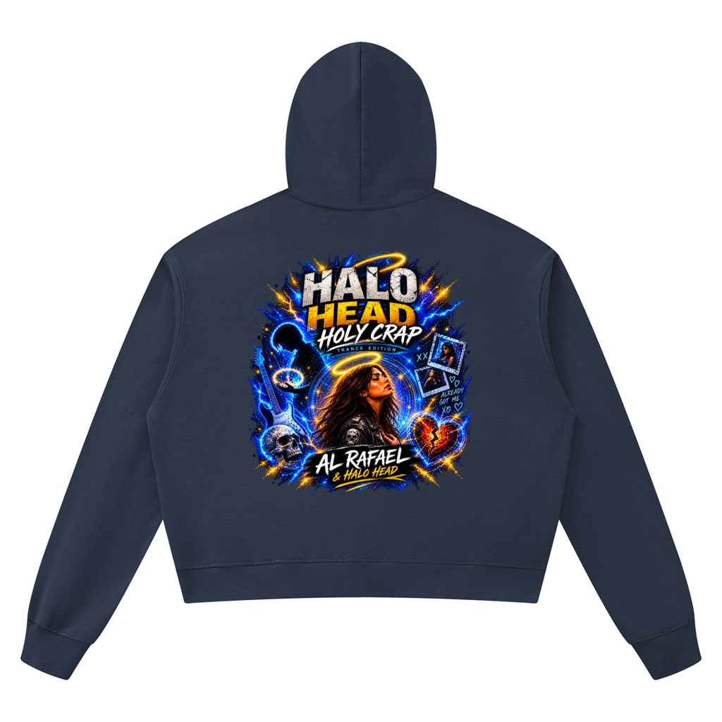 Halo Head: Holy Crap Unisex Boxy Raw Edge Hoodie