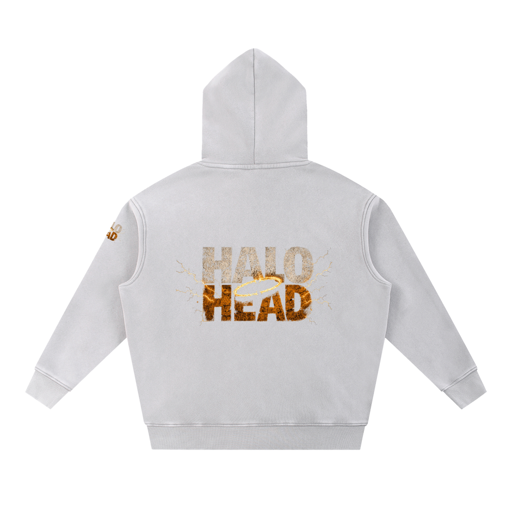 Halo Head Holy Crap: Snow Wash Fleece Oversize Hoodie