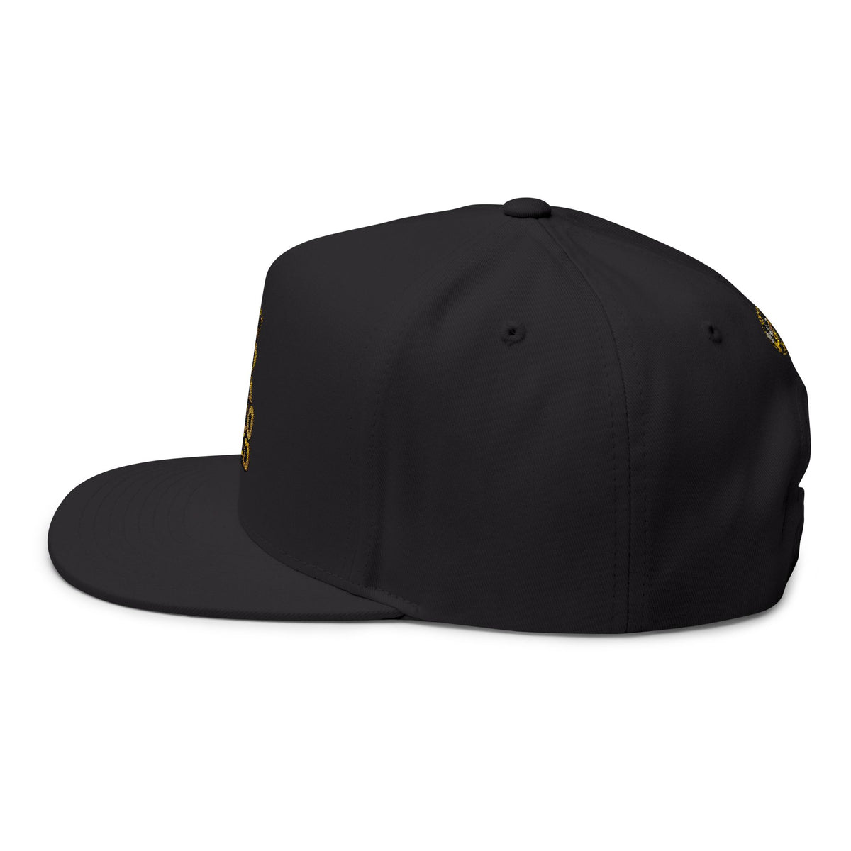 Flat Bill Cap — Gold 'Radiohead' Crown Embroidery Snapback