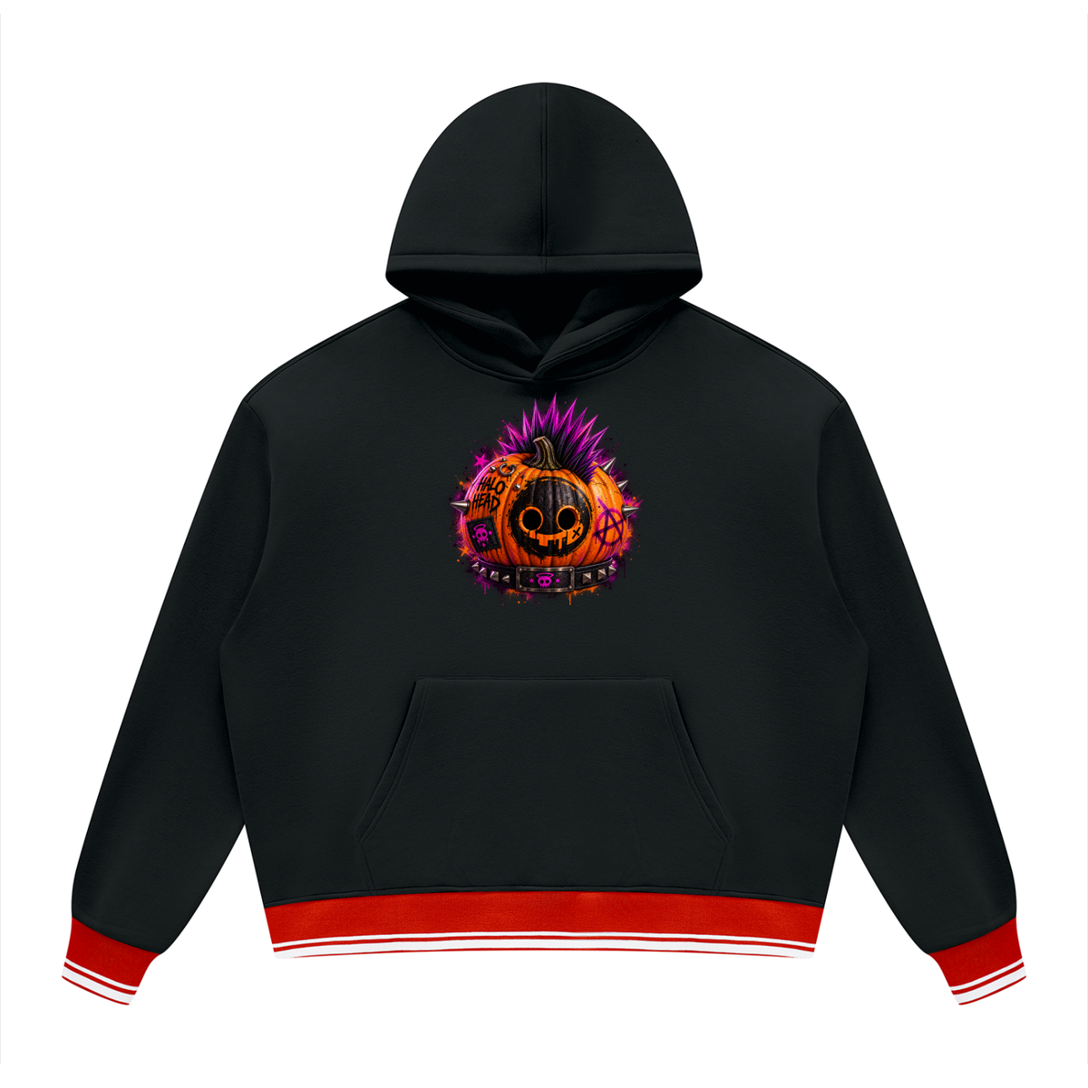 Unisex Oversized Color Block Fleece Hoodie