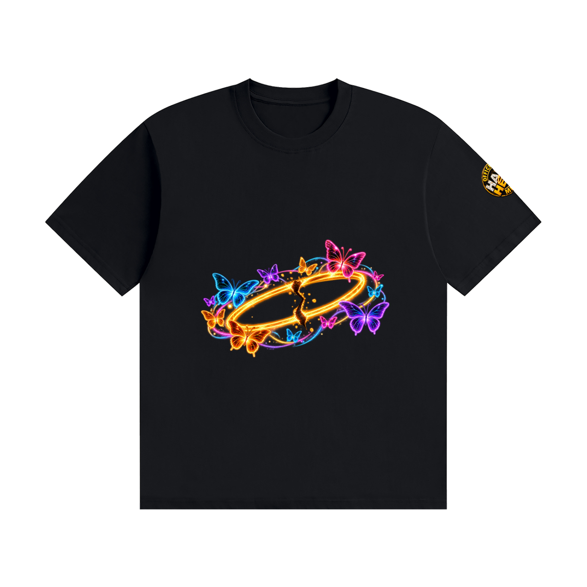 Halo Head Butterflies: Unisex Seamless Cotton T-Shirt