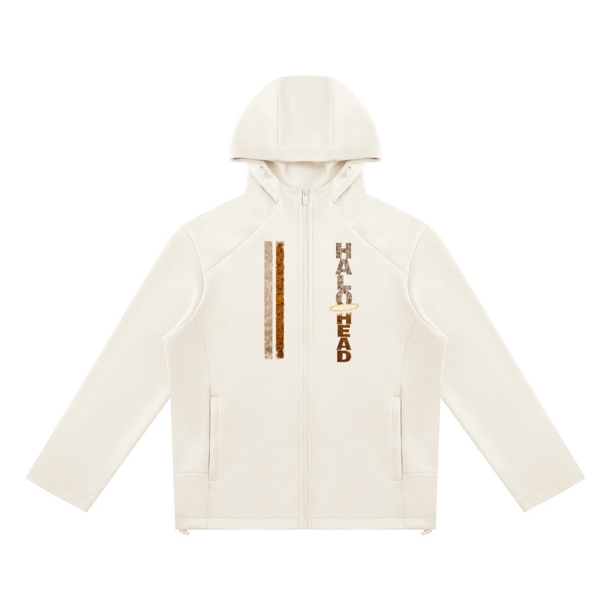 Halo Stripes Unisex Panelled Full Zip Hoodie