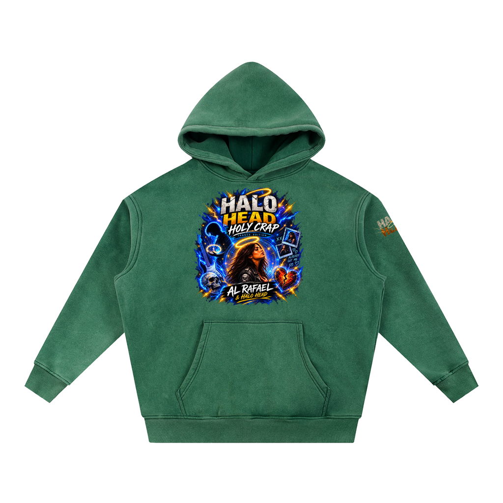 Halo Head Holy Crap: Snow Wash Fleece Oversize Hoodie