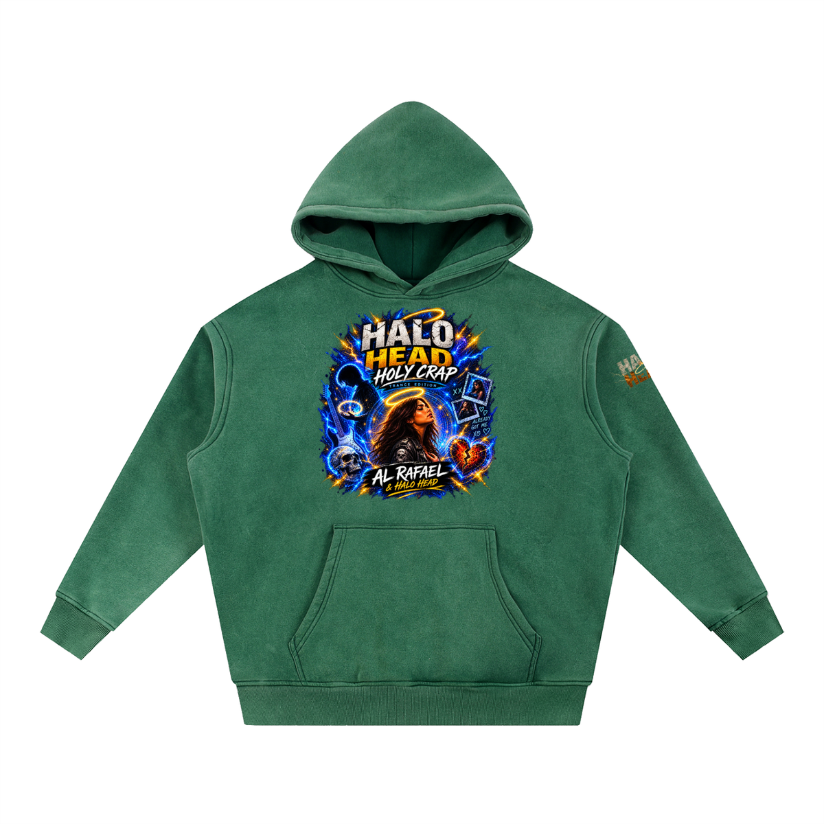 Halo Head Holy Crap: Snow Wash Fleece Oversize Hoodie