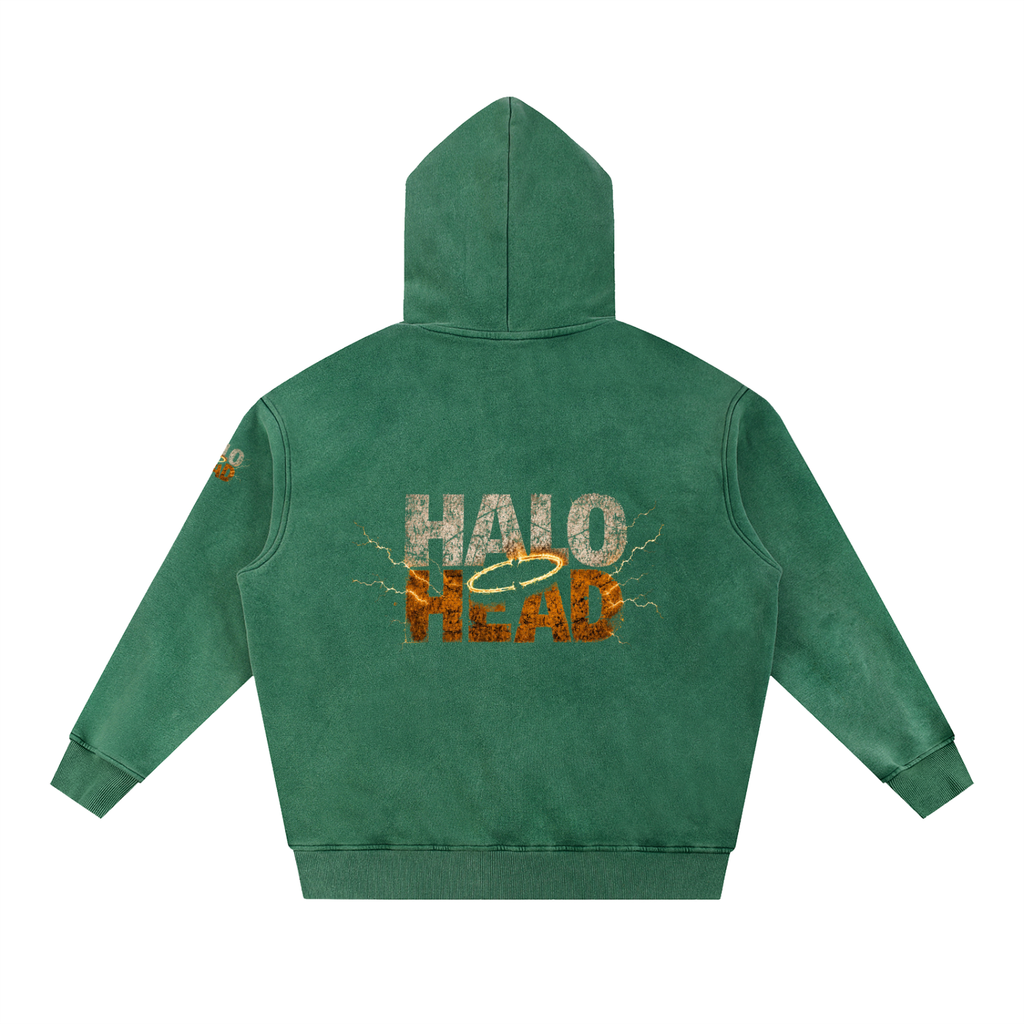 Halo Head Holy Crap: Snow Wash Fleece Oversize Hoodie
