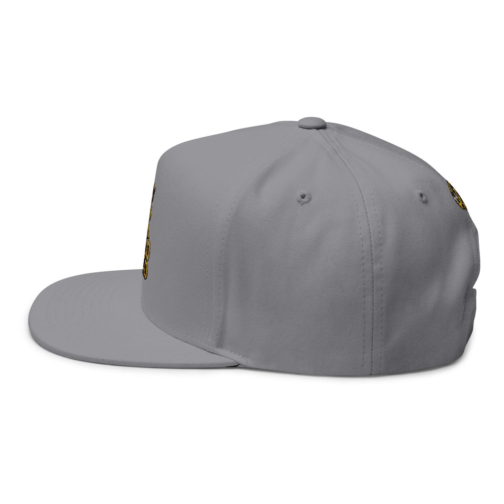 Flat Bill Cap — Gold 'Radiohead' Crown Embroidery Snapback