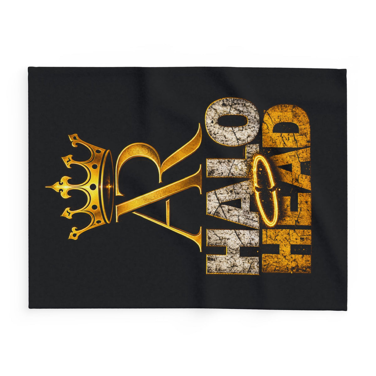 AR Halo Head Fleece Blanket — Gold Crown AR Logo Plush Throw