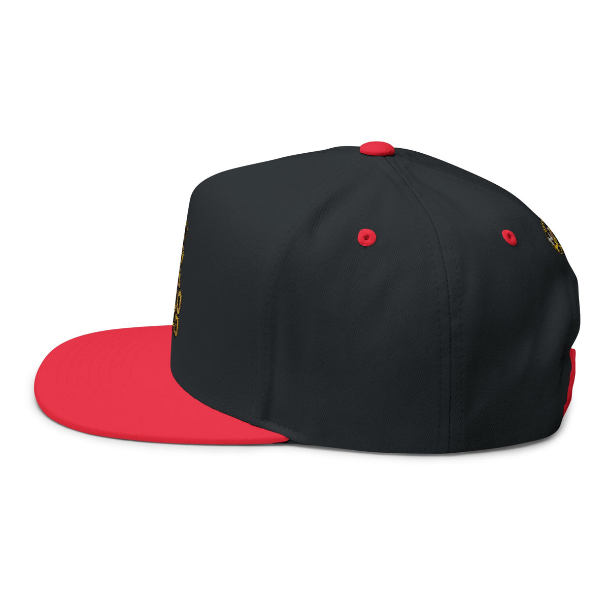 Flat Bill Cap — Gold 'Radiohead' Crown Embroidery Snapback