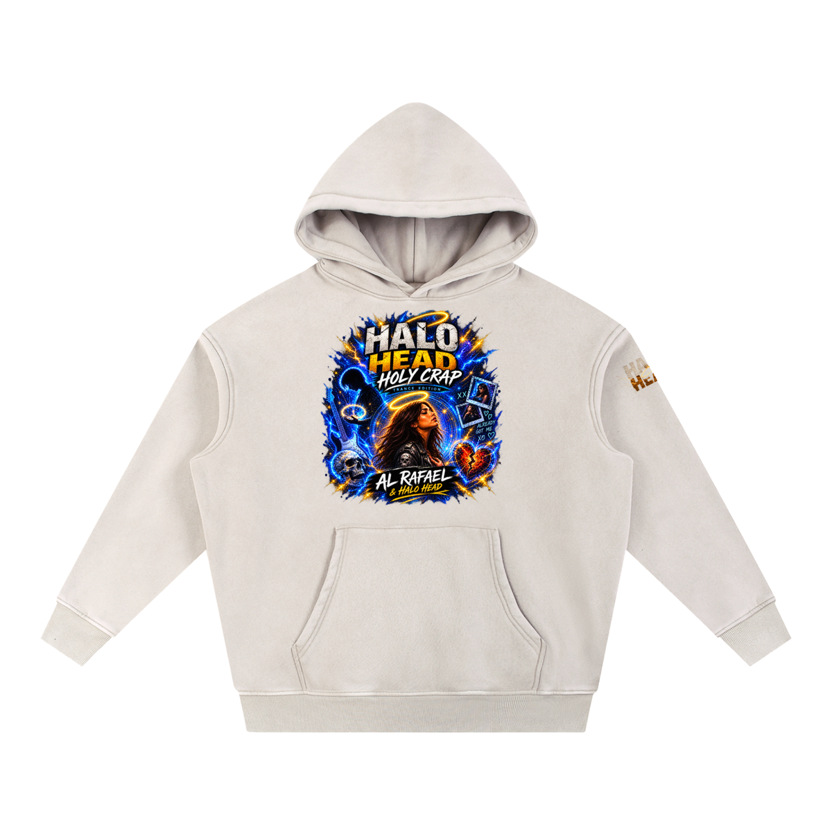 Halo Head Holy Crap: Snow Wash Fleece Oversize Hoodie
