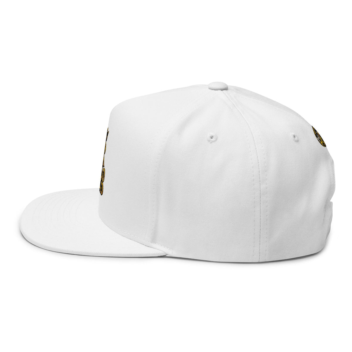 Flat Bill Cap — Gold 'Radiohead' Crown Embroidery Snapback