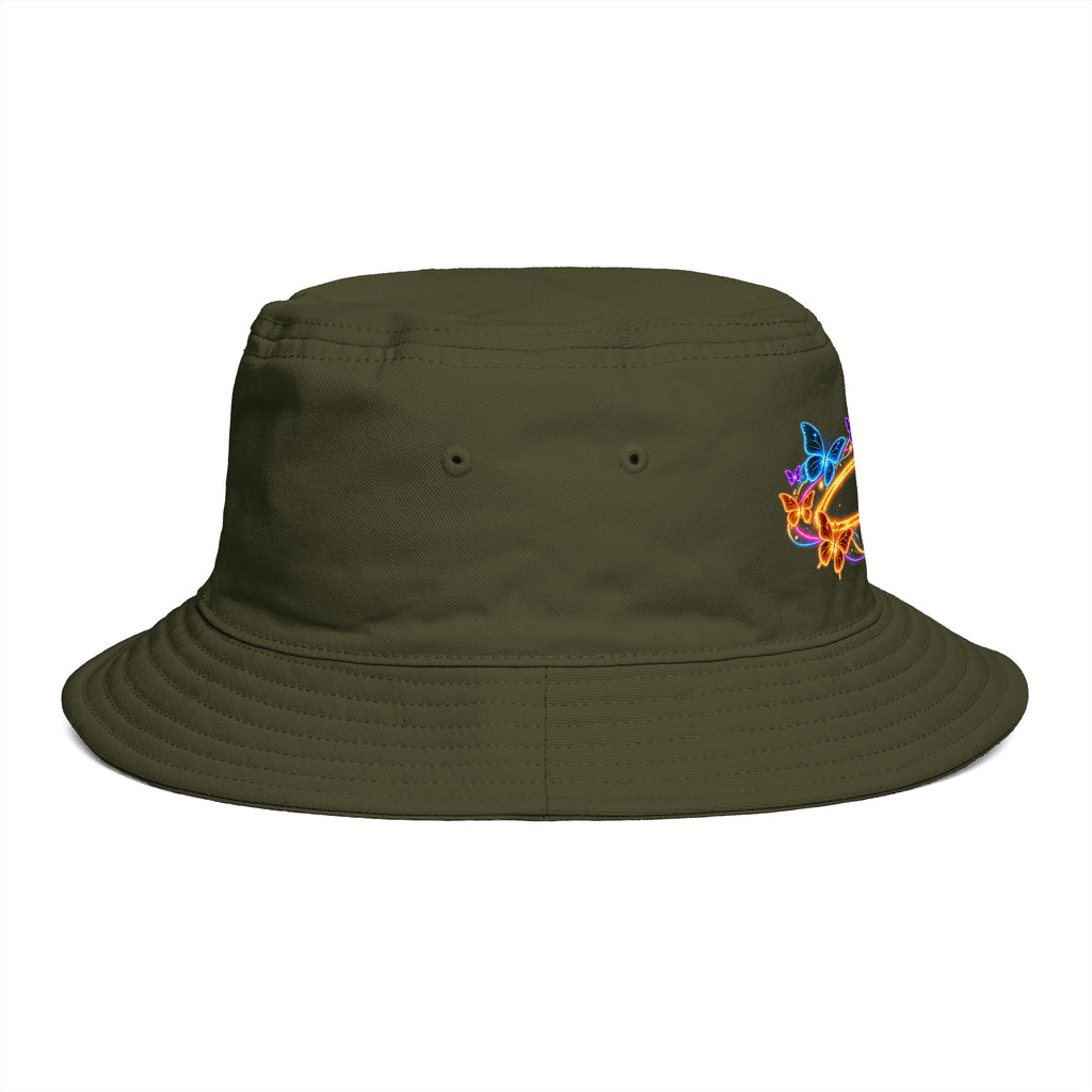 Neon Butterfly Halo Bucket Hat