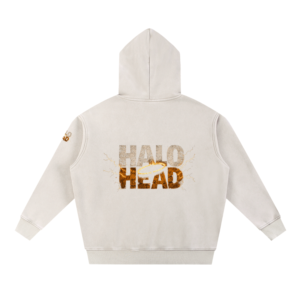 Halo Head Holy Crap: Snow Wash Fleece Oversize Hoodie