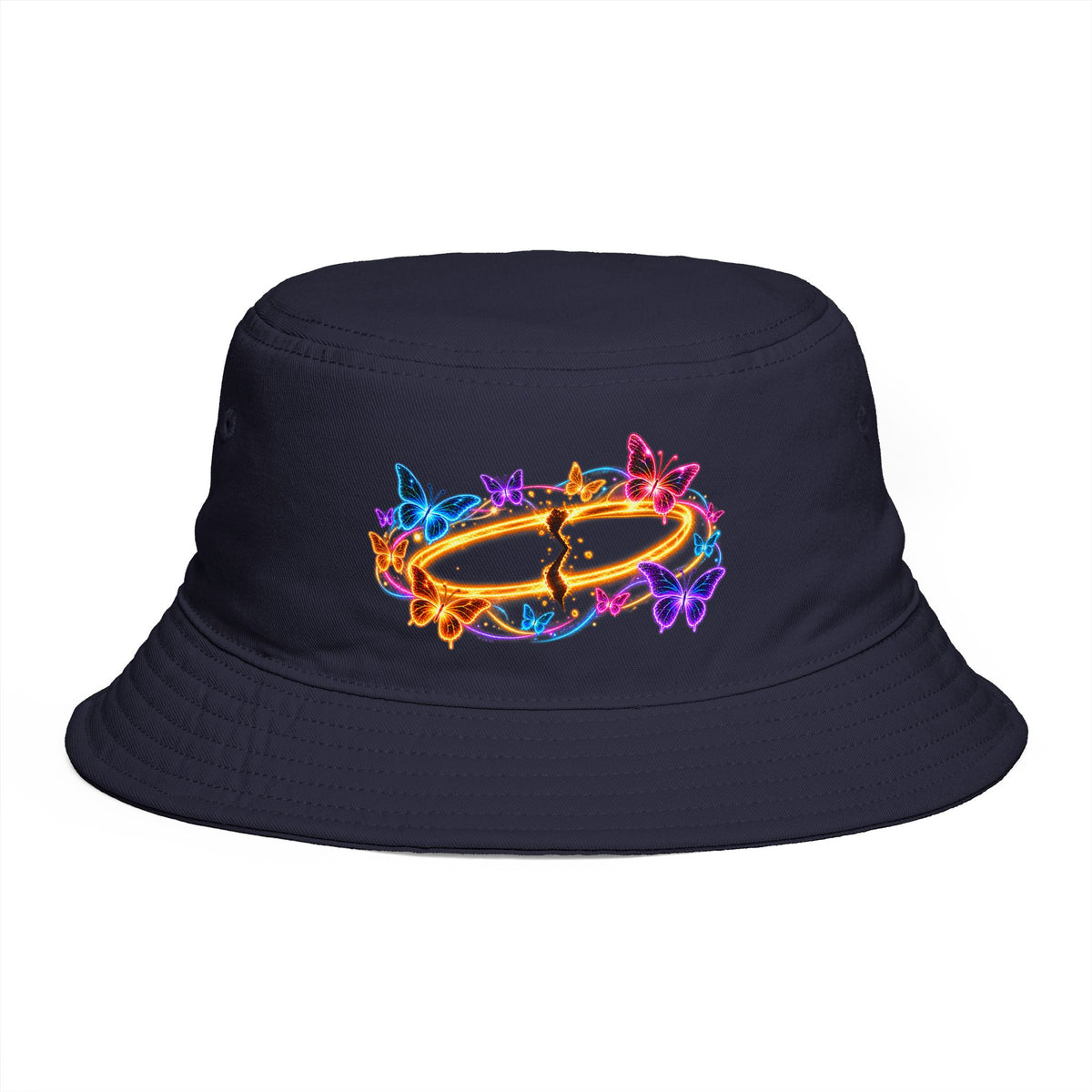 Neon Butterfly Halo Bucket Hat