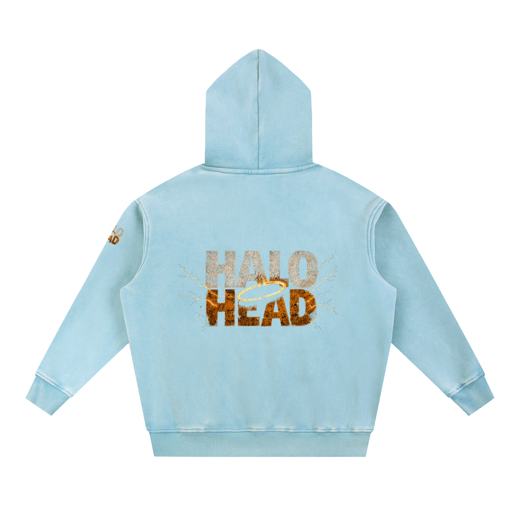 Halo Head Holy Crap: Snow Wash Fleece Oversize Hoodie