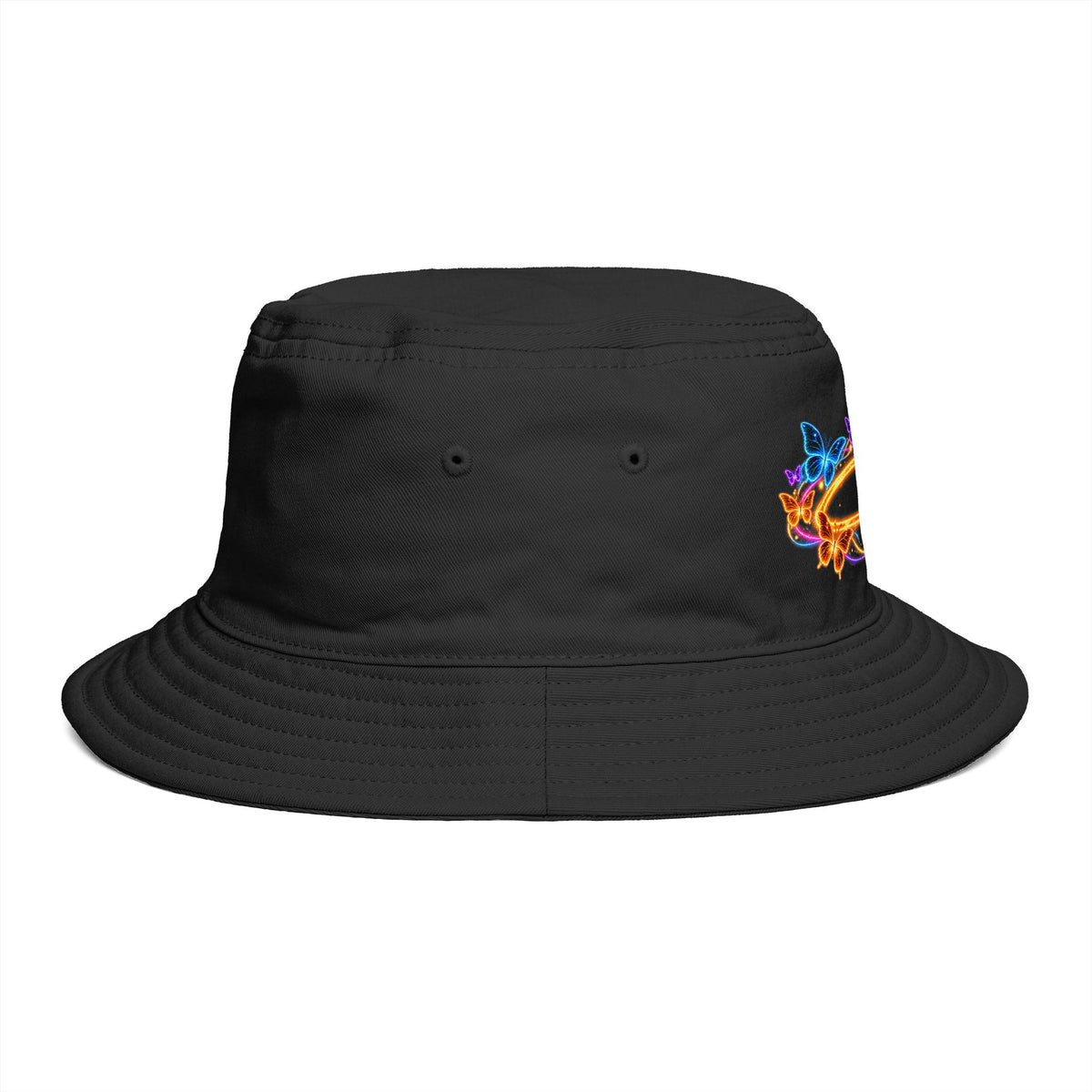 Neon Butterfly Halo Bucket Hat