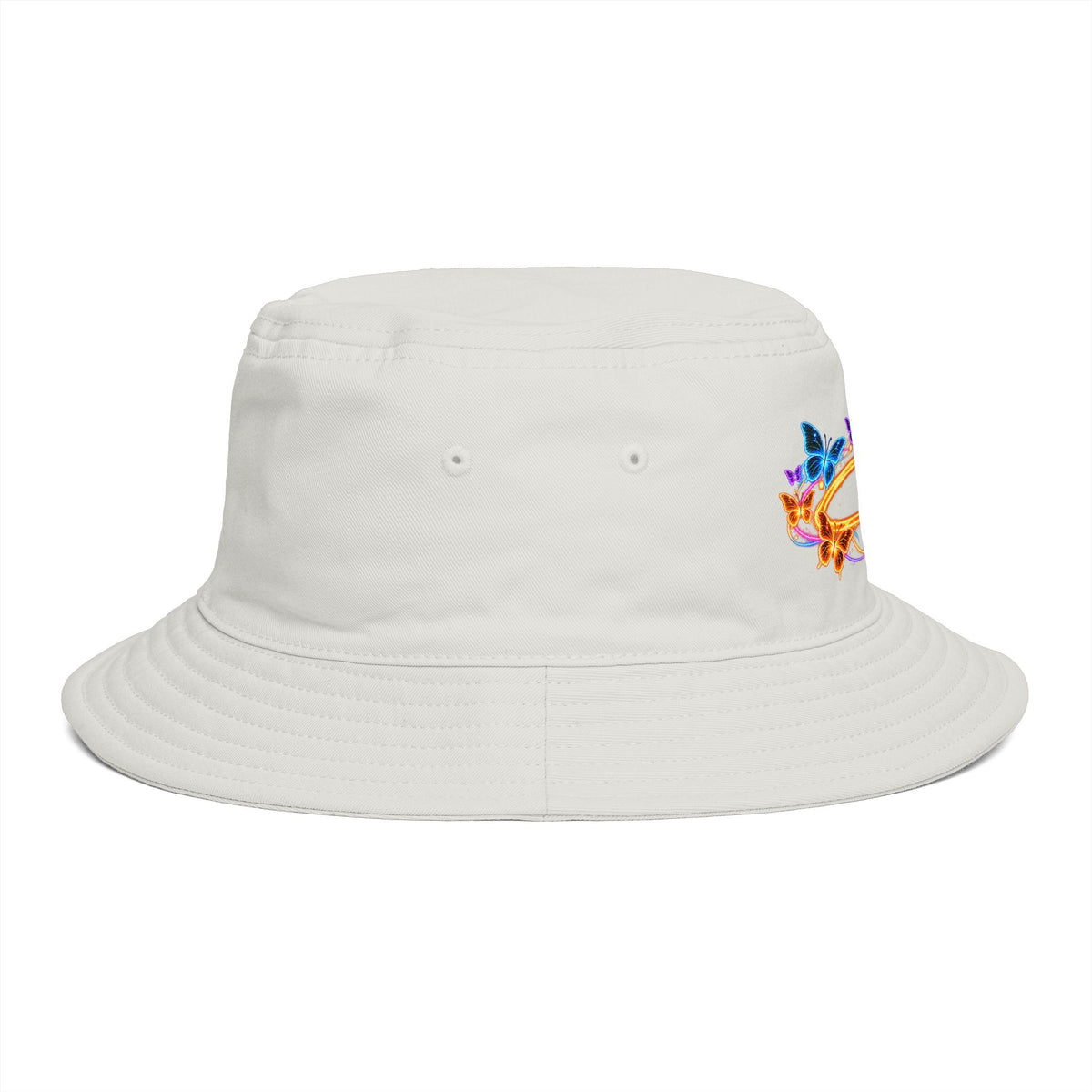 Neon Butterfly Halo Bucket Hat