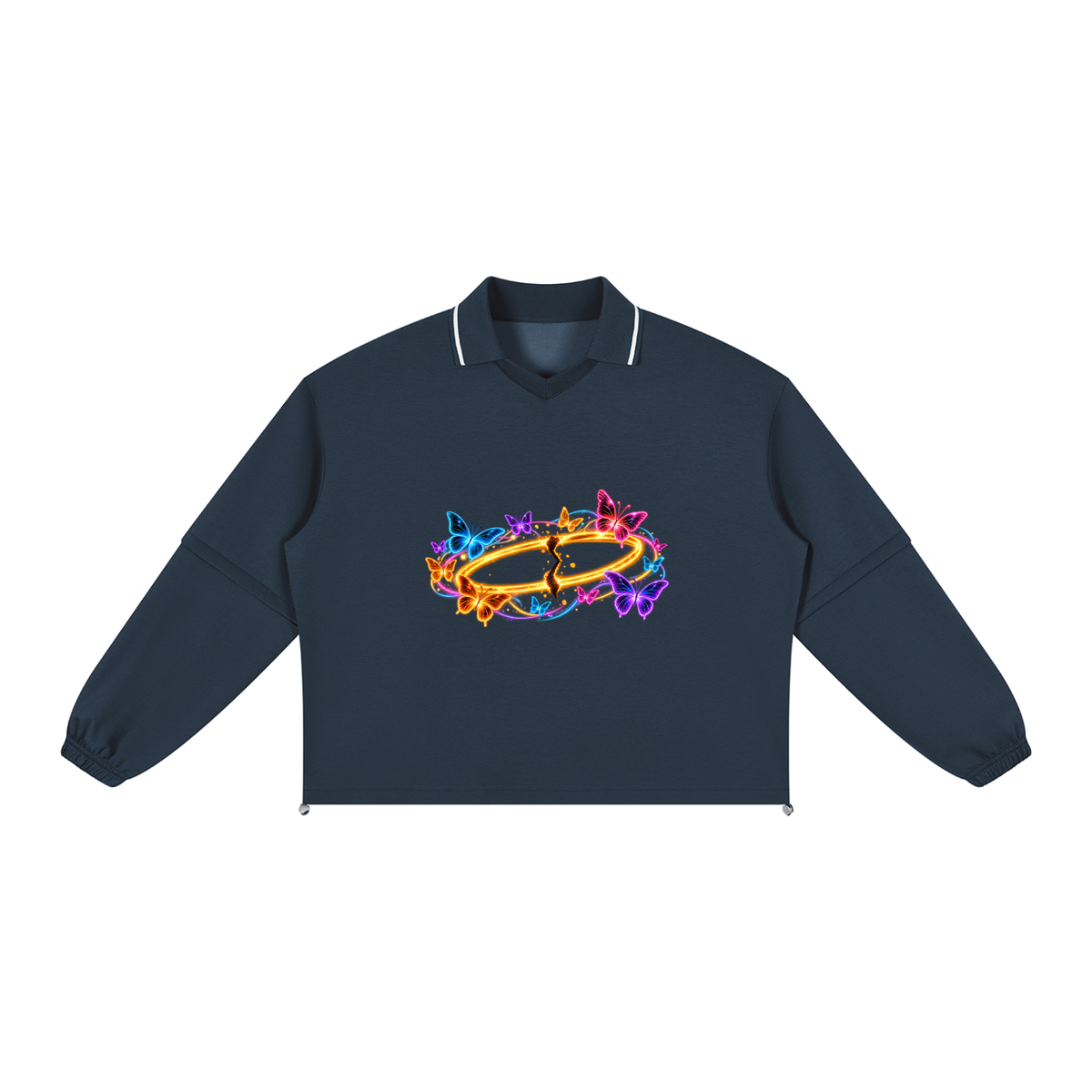 Halo Butterfly Unisex Boxy Collared Detachable Sweatshirt
