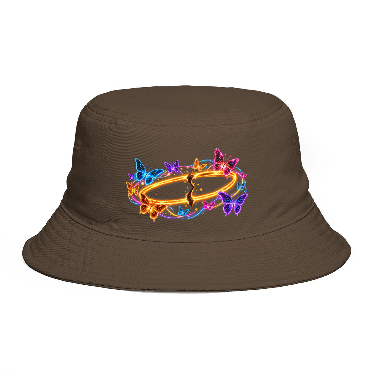 Neon Butterfly Halo Bucket Hat