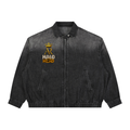 Unisex Vintage Wash Full-Zip Denim Jacket