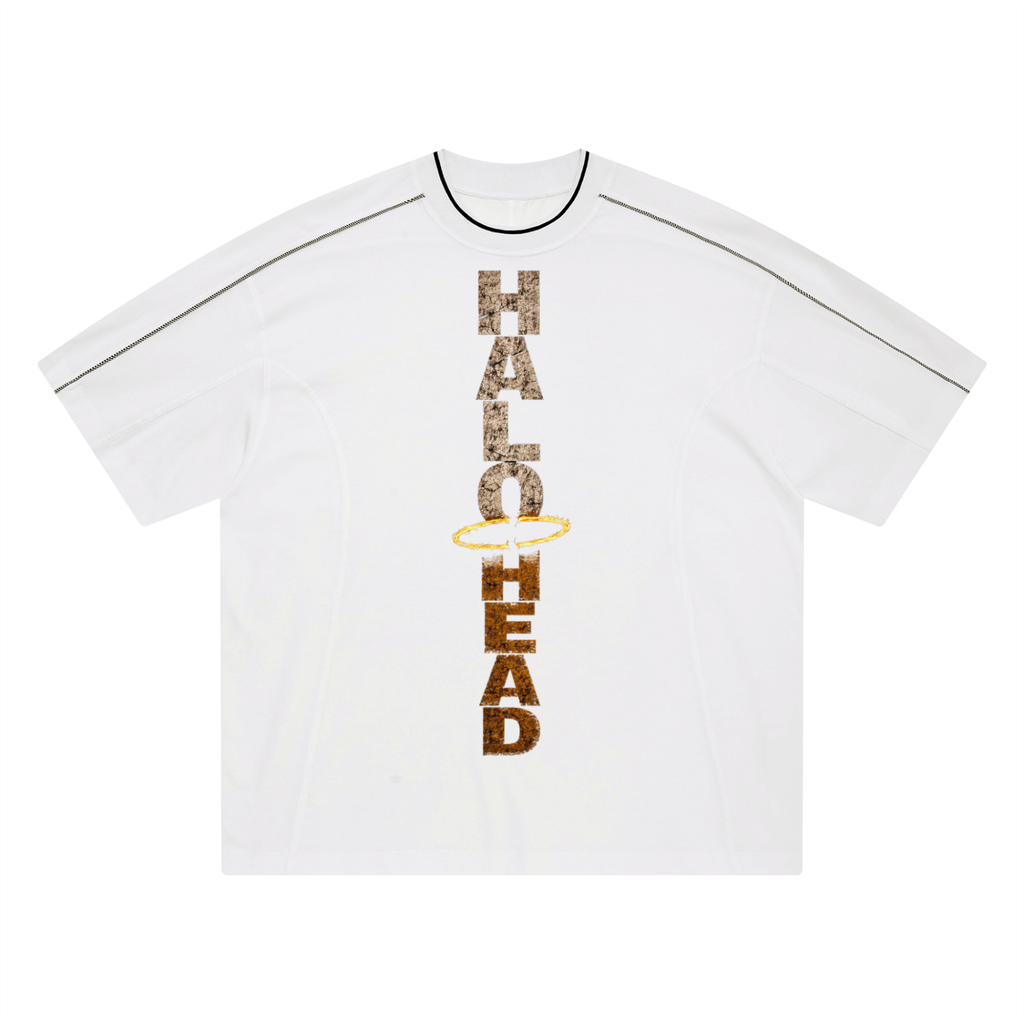 Unisex Halo Head Oversized Contrast Tape T-Shirt