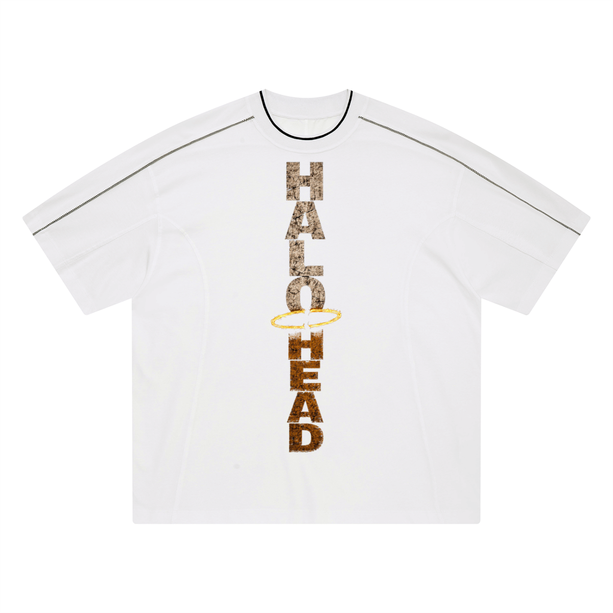 Unisex Halo Head Oversized Contrast Tape T-Shirt