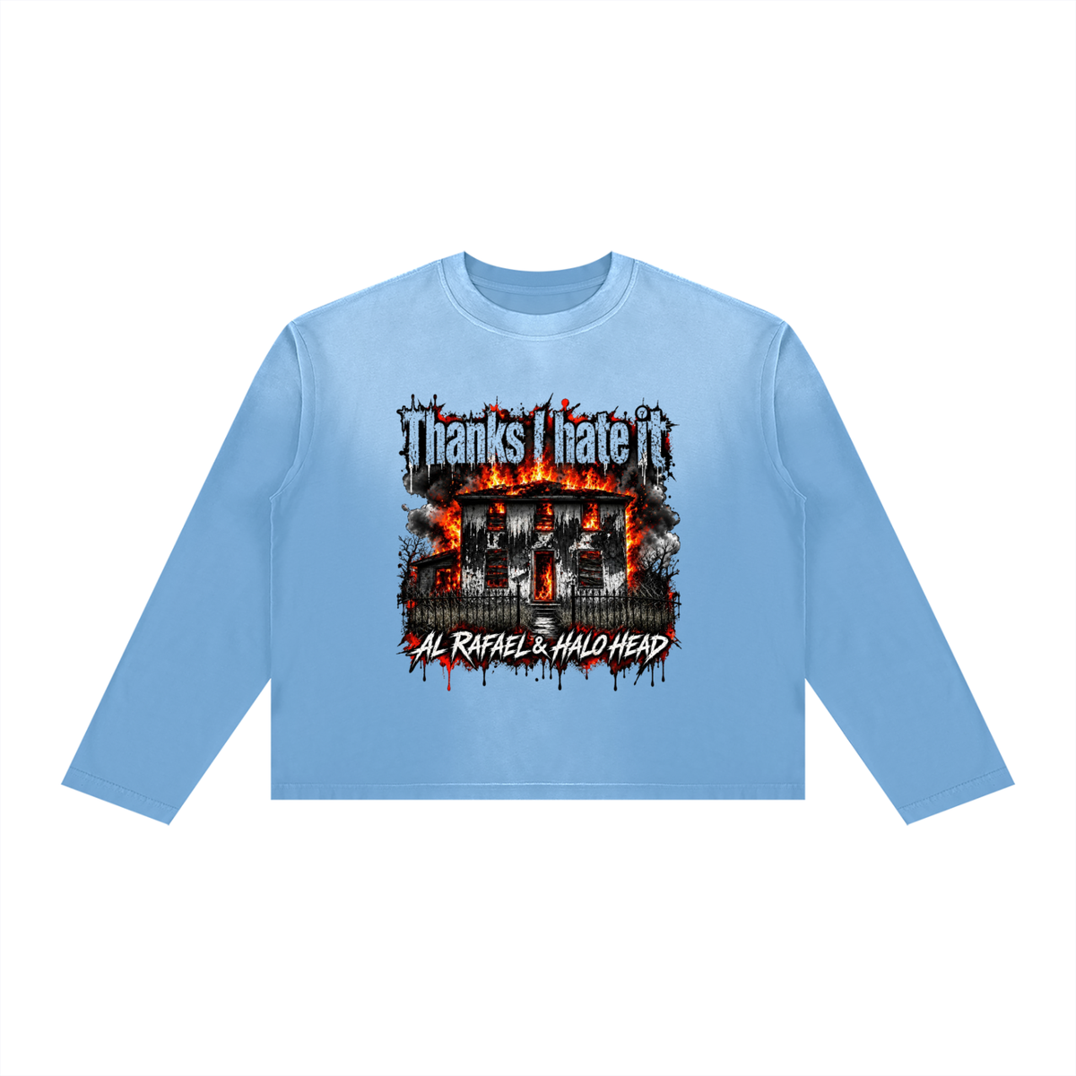 AR Halo Head Unisex Sunfade Boxy Long Sleeve T-Shirt