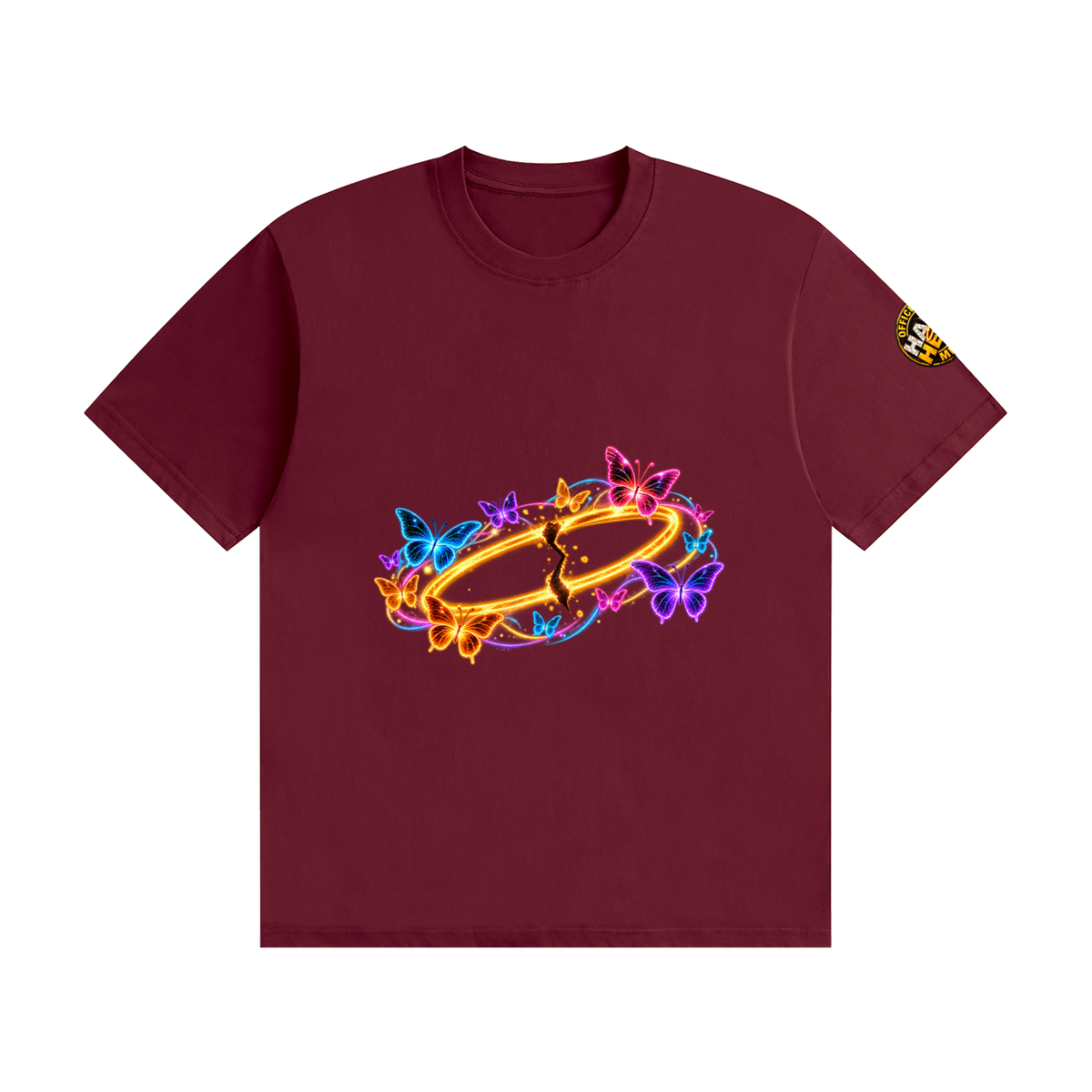 Halo Head Butterflies: Unisex Seamless Cotton T-Shirt