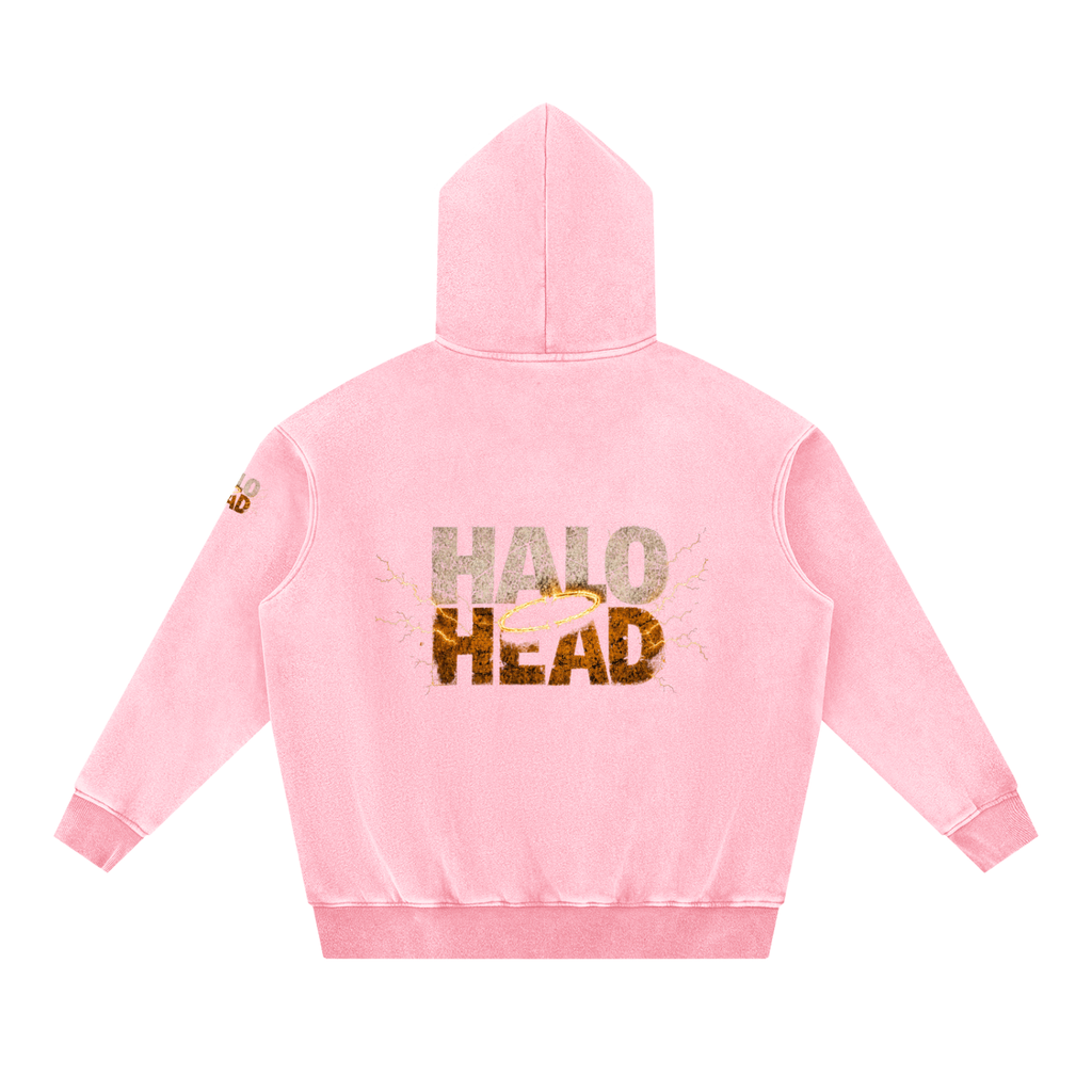 Halo Head Holy Crap: Snow Wash Fleece Oversize Hoodie