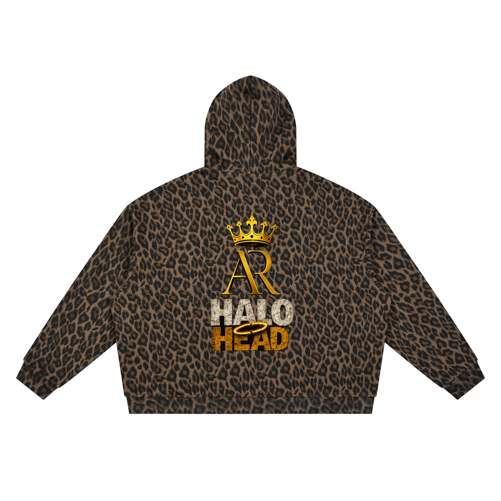 Unisex Leopard Full Zip Hoodie