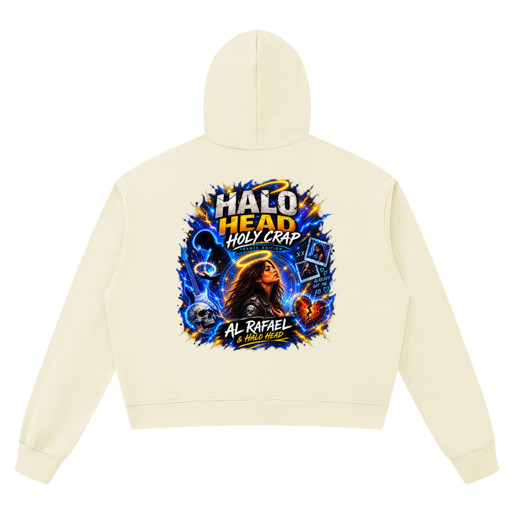 Halo Head: Holy Crap Unisex Boxy Raw Edge Hoodie