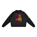 Punk-Pop Side Kick Fleece Mock-Neck Crew Sweatshirt