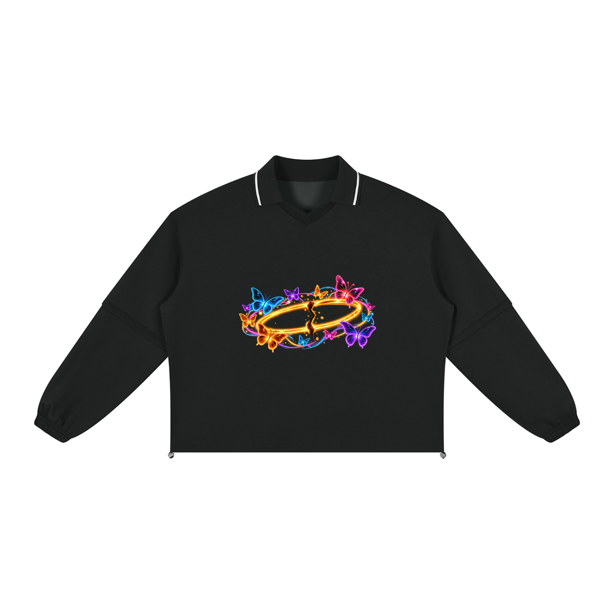 Halo Butterfly Unisex Boxy Collared Detachable Sweatshirt
