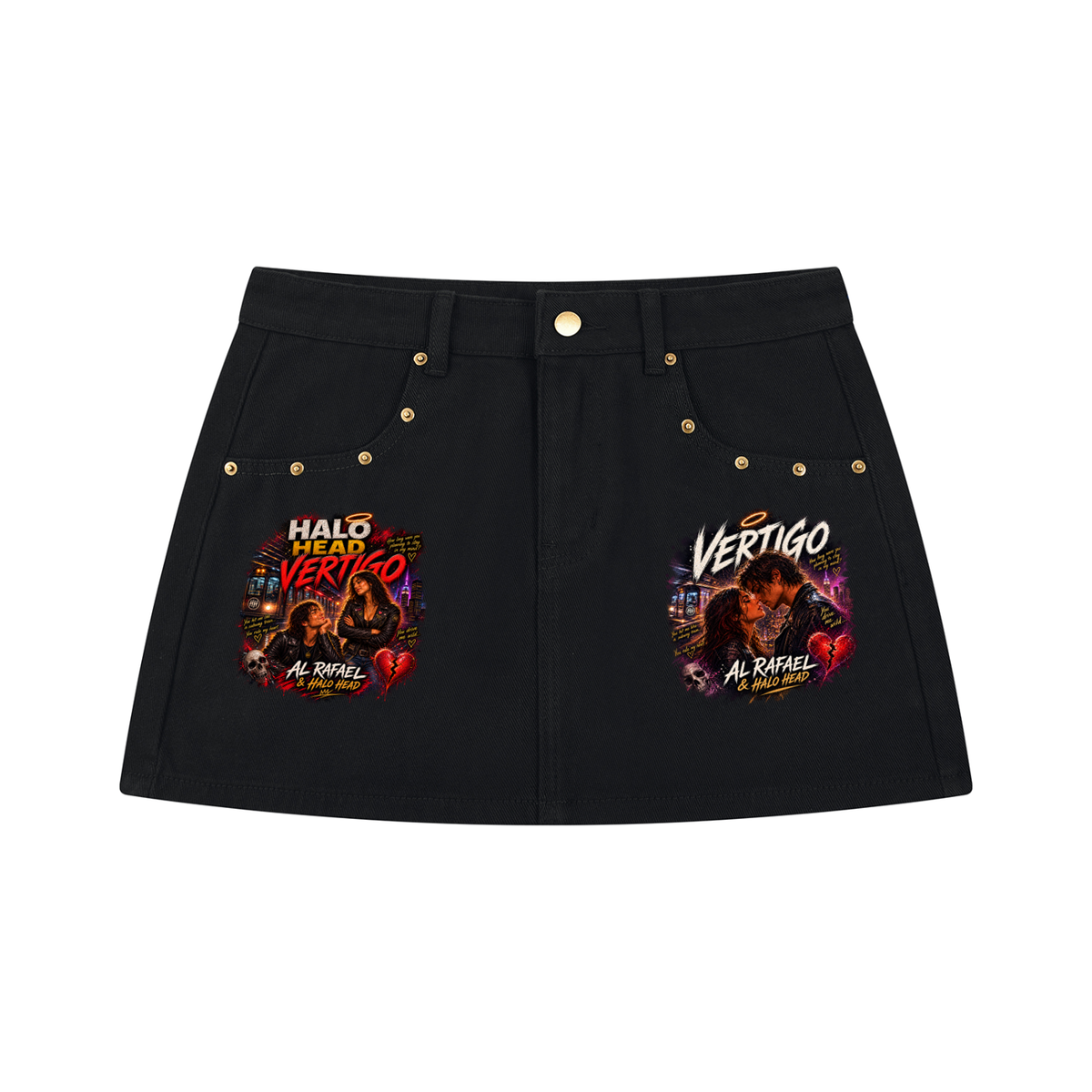 Women's Studded Denim Mini Skirt