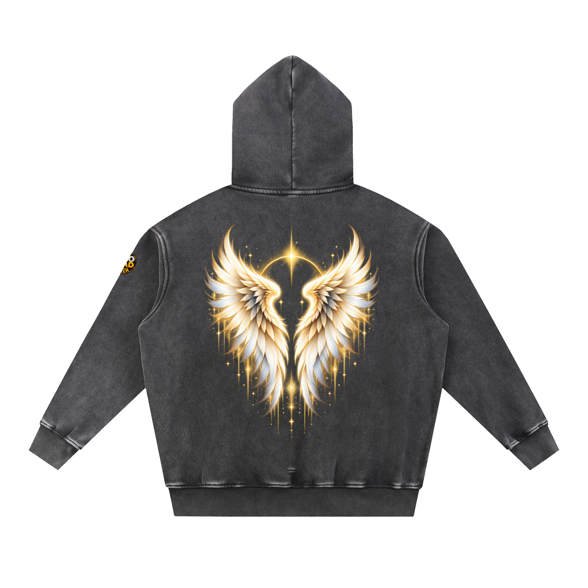 Halo Head Winged Snow Wash Fleece Oversize Hoodie