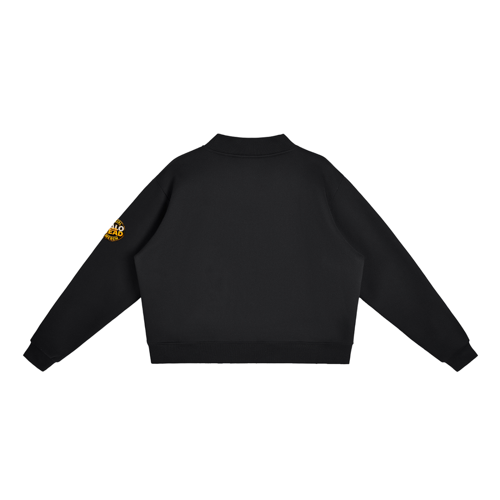 Punk-Pop Side Kick Fleece Mock-Neck Crew Sweatshirt