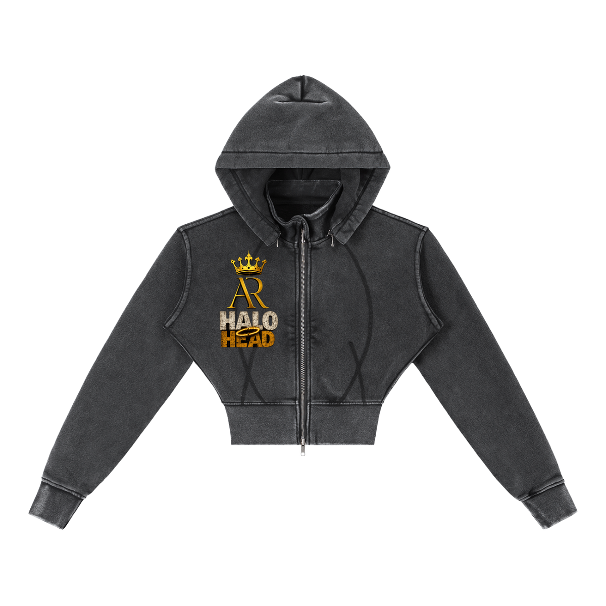 Vintage Washed Cropped Fleece Hoodie