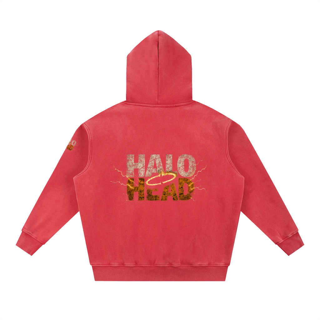 Halo Head Holy Crap: Snow Wash Fleece Oversize Hoodie