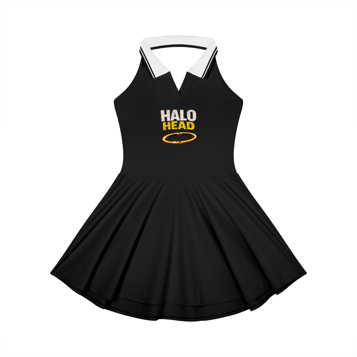 Women's Collared Halter A-Line Tennis Dress