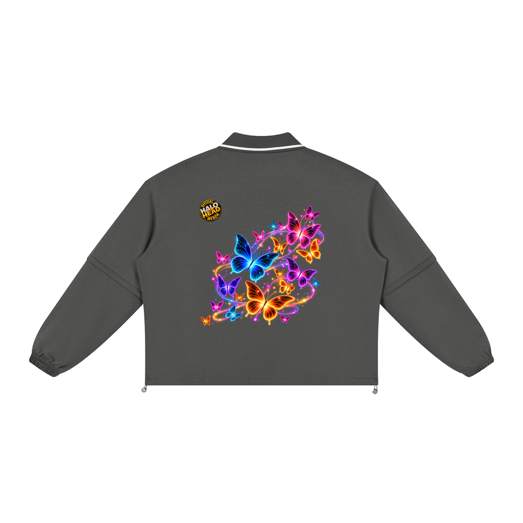 Halo Butterfly Unisex Boxy Collared Detachable Sweatshirt