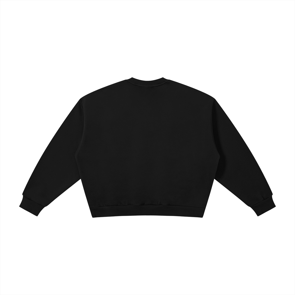 ODMPOD boxy fleece crewneck sweatshirt shown in soft, cozy fabric with a relaxed fit and classic crewneck design.