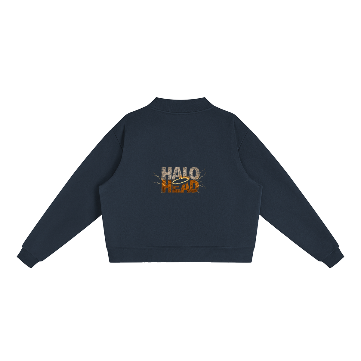 Halo Head: Holy Crap: Essential Fleece Mock-Neck Crew Sweatshirt