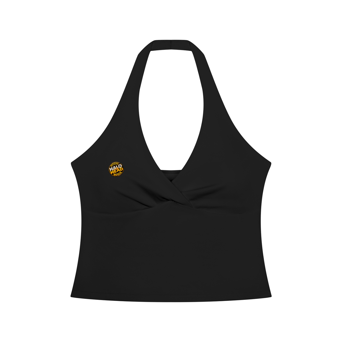 Halo Head Merch Women’s Ruched Halter Yoga Tank Top