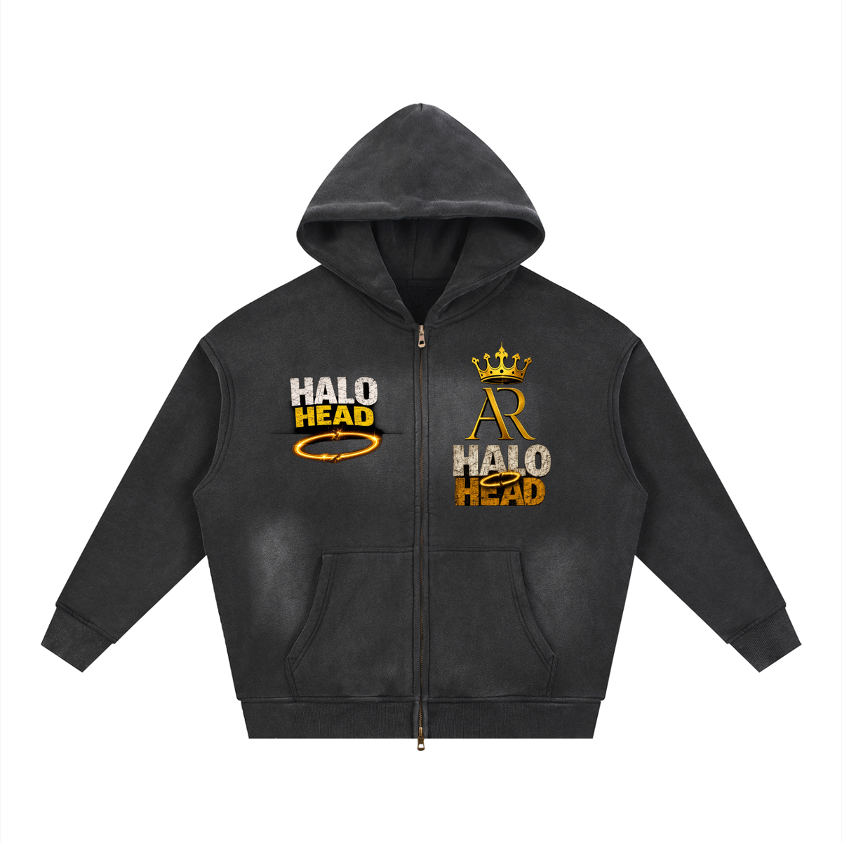 Sunfade Two-way Zipper Boxy Fleece Hoodie