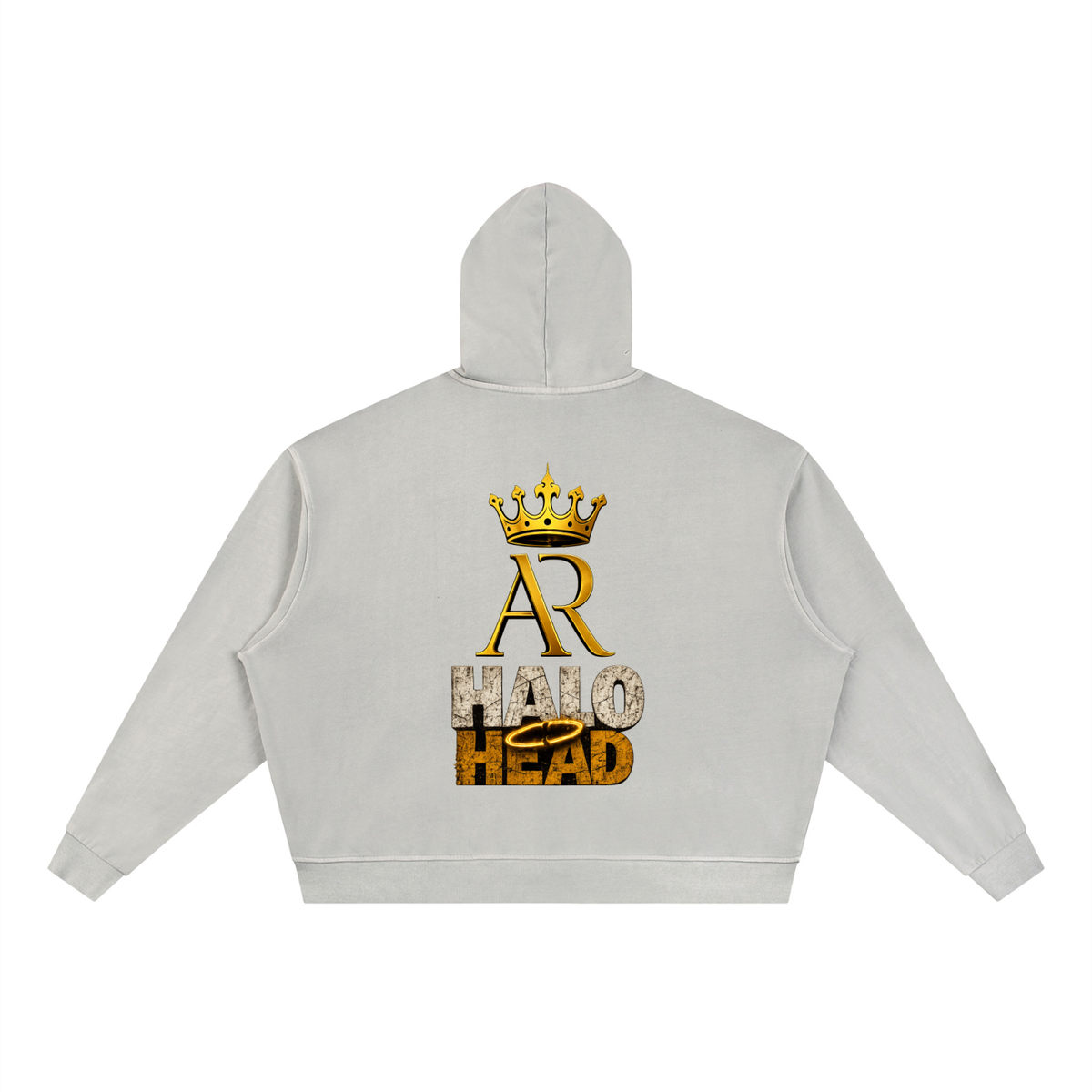 AR Halo Head Brand: Unisex Vintage Wash Full Zip Boxy Hoodie