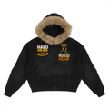 Sun Fade Boxy Detachable Fur Hoodie