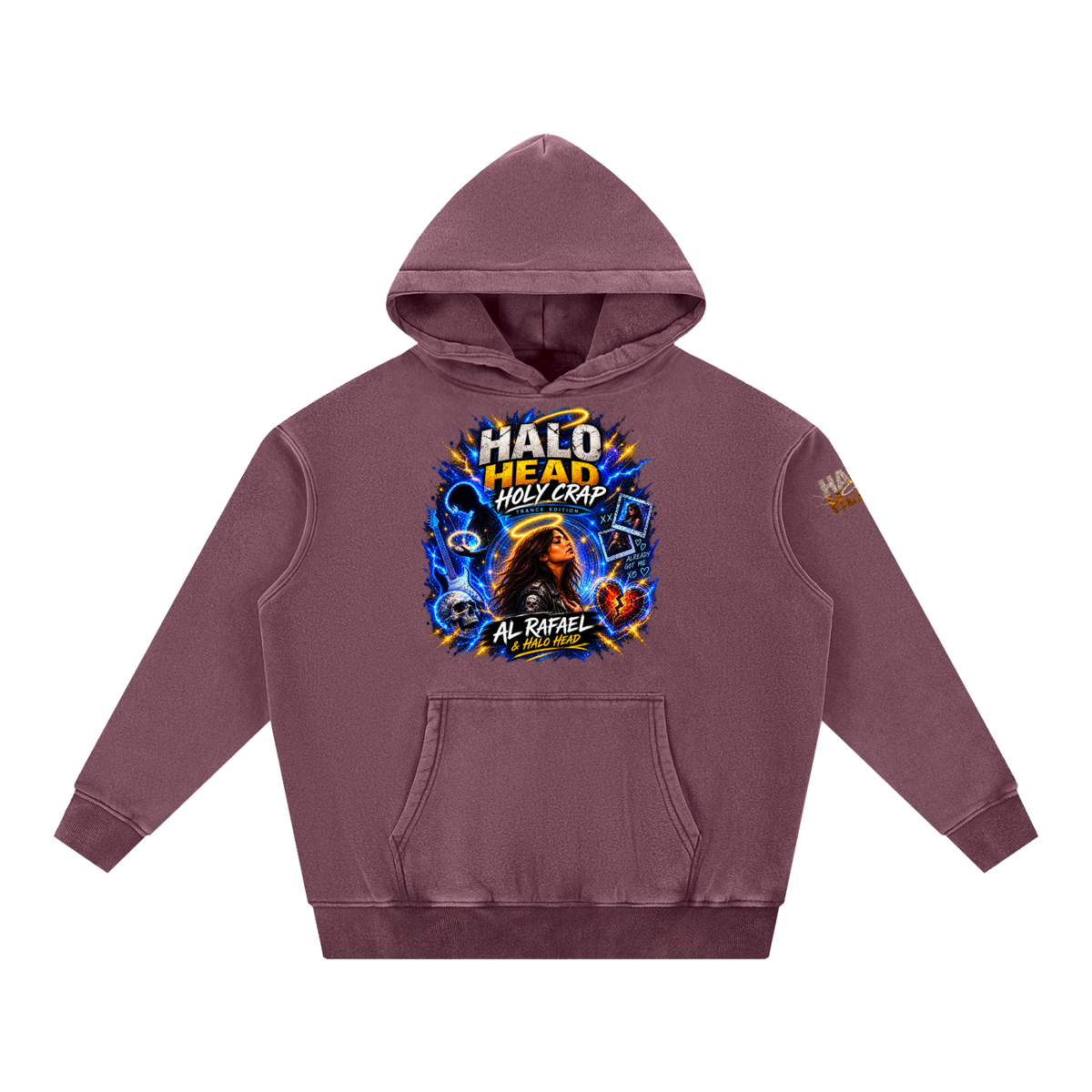Halo Head Holy Crap: Snow Wash Fleece Oversize Hoodie