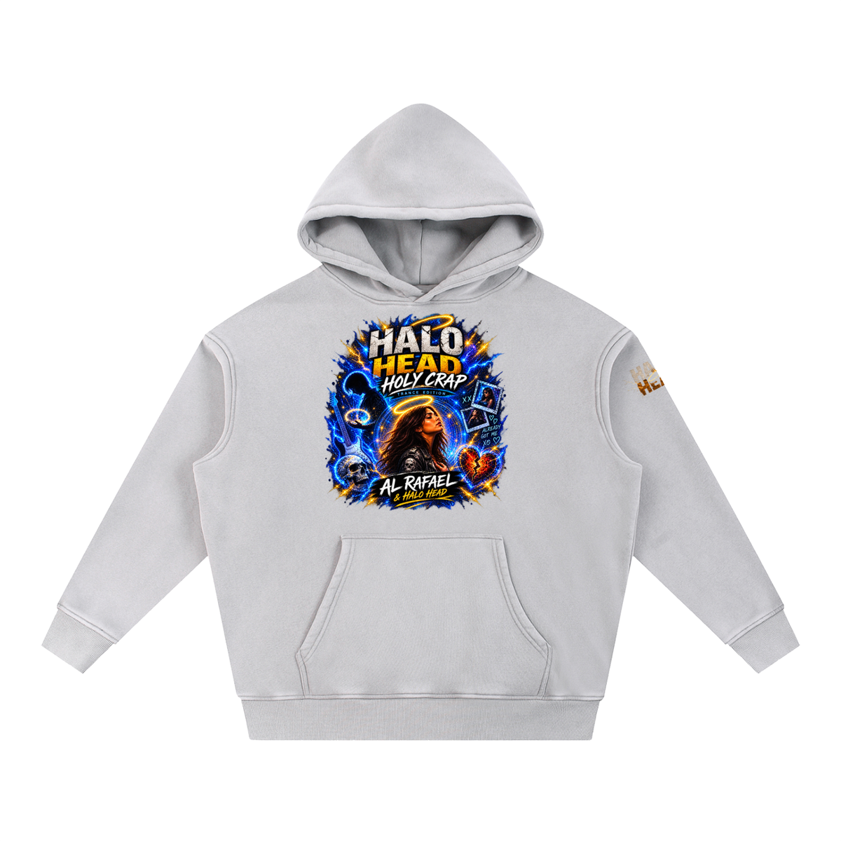 Halo Head Holy Crap: Snow Wash Fleece Oversize Hoodie