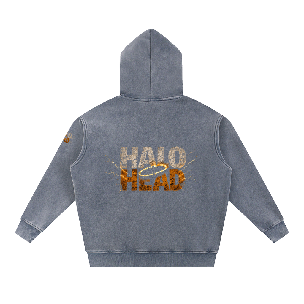 Halo Head Holy Crap: Snow Wash Fleece Oversize Hoodie
